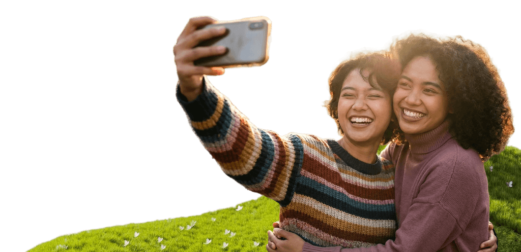 Friends taking selfie